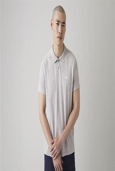 POLO - PERFORMANCE TIPPING STRIPE CONCRETE HEATHER